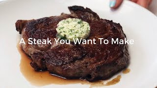 Restaurant Style Pan Seared Ribeye Steak [upl. by Crista]