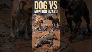 Dog vs Monitor Lizard Showdown in Muddy Terrain BlipClipshorts wildlife monitorlizards shorts [upl. by Ailis]