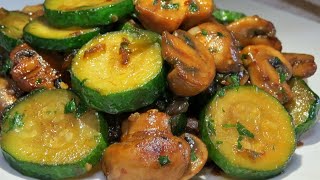 Savoureux et facile  Recette de courgettes et champignons  Zucchini and Mushroom Recipe [upl. by Citron]