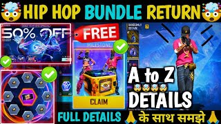 Hip Hop Bundle Return 50 off Booyah Pass milestone free fire Galactic odyssey BP Hip Hop Return ff [upl. by Fineberg624]