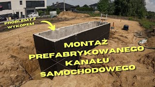 Montaż prefabrykowanego KANAŁU SAMOCHODOWEGO  003 Budowa domu z prefabrykatów [upl. by Ashby]