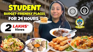 Eating at Student Friendly Eateries for 24 Hours  Budget Food Challenge [upl. by Tonry]