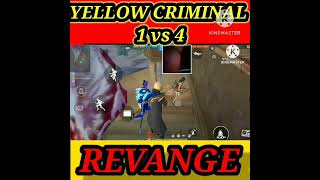 Free fire headshot gaming ¹vs⁴ Yellow criminal showing emote [upl. by Alleira]