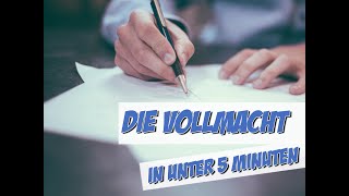 Die Vollmacht in unter 5 Minuten  Rechtskunde  Pflege Kanal [upl. by Ilyk]