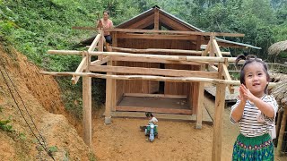 Build a beautiful and simple wooden kitchen in the forest  Harvest vegetables to sell [upl. by Currey]