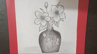 How to draw flower vase ll Flower Vase drawing with pencil drawing ll My drawing 0283 [upl. by Acimad]