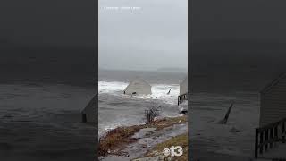 Building destroyed by storm in South Portland [upl. by Adlig]