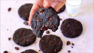 Double Chocolate Chip Fudge Cookies Vegan GlutenFree Easy 🍫🍪 [upl. by Asenav]