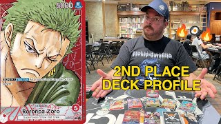 2nd Place Store Regionals  Zoro Deck Profile [upl. by Neelyak]