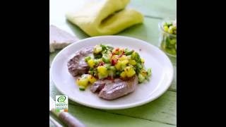 Grilled Lamb Steaks with Spicy Mango Salsa [upl. by Peatroy]