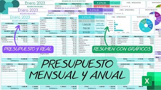 PRESUPUESTO MENSUAL y ANUAL 💲en Excel✅Finanzas personales [upl. by Wilkins828]