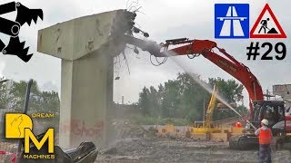 HITACHI ZAXIS CATERPILLAR BAGGER ABBRUCH AUTOBAHNBRÜCKE MEGA AUTOBAHN BAUSTELLE 29 [upl. by Atir]