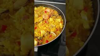 Spanish Seafood Paella shortvideos [upl. by Eelanna]