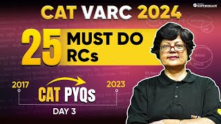 CAT VARC PYQs  CAT Previous Year RC Passages Solution 📑 CAT 201723 Paper Solution 🎯 Day 3 [upl. by Ecyac]