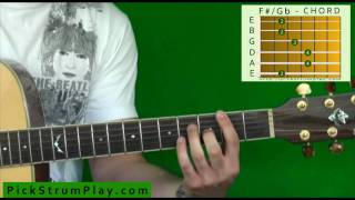 How to Play an F Sharp  G Flat Major Chord on Guitar [upl. by Carpio669]