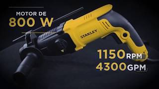 Martelete Rotativo Rompedor 800W SDS Maleta e Brocas SHR263KA Stanley [upl. by Treblih]