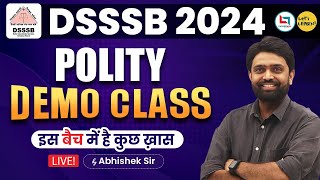 DSSSB 2024 Target Batch  Polity Demo class by Abhishek Sir [upl. by Yelena]