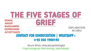 Grief and the five Stages of grief in urdu  Psychology [upl. by Yort]