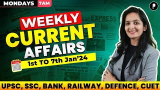 Weekly Current Affairs 2024  January 2024 Week 1  Parcham Classes Current Affairs Parcham [upl. by Garland841]