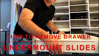 How to Remove a Drawer with Bottom Slides Undermount Drawer Guides or Hidden Drawer guides [upl. by Hurty]