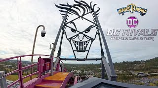 DC Rivals HyperCoaster 4K Front Seat POV  Warner Bros Movie World [upl. by Abernon]