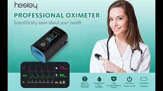 Hesley Pulse Oximeter Fingertip Oxygen Saturation Monitor with Plethysmograph and Perfusion Index [upl. by Jezabel81]