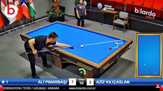 ALİ PINARBAŞI vs AZİZ KILIÇASLAN  3Cushion Billiards Championship Stage 1 A 2024 ANKARA [upl. by Martyn]