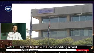 Eskom breaks 2024 loadshedding record Vally Padayachee [upl. by Dlorej]