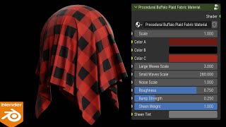 Blender 40 Tutorial  Procedural Buffalo Plaid Fabric Material [upl. by Hoover]