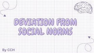 AQA ALEVEL PSYCHOLOGY  Psychopathology Deviation from social norms [upl. by Rattray]