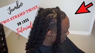 JUMBO TWO STRAND TWIST ON LOCS TUTORIAL [upl. by Alard]