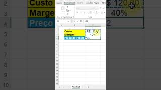 Como calcular o preço de venda no Excel com margem de lucro [upl. by Yssej495]