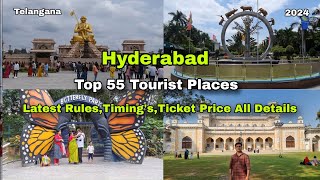 Hyderabad Tour Plan  Top 55 Tourist Places  Low Budget  Latest RulesTicketTimings Details [upl. by Ennaillek]