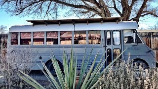 BUS LIFE Off Grid Traveling Bus Home Skoolie [upl. by Lazaro714]