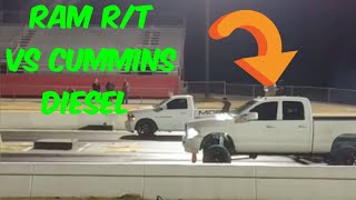 RAM RT VS CUMMINS DIESEL IN DRAG RACE [upl. by Ecyaj]