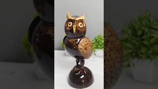 💡Create Your 🦉Own COCONUT SHELL OWL Masterpiece🤩 shortsfeed diy shorts craft [upl. by Aime879]