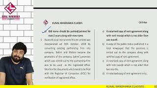 Incorporation and matters Incidental  Marathon Revision  CA Inter Law  Nov 23  Kunal Mandhania [upl. by Llenrag]