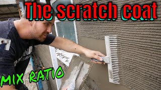 How To Apply Scratch Coat Render Sand Cement Plaster [upl. by Ayrad]