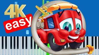 Finley The Fire Engine Theme Song Easy Piano Tutorial 4K [upl. by Salman]