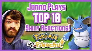 JONNO PLAYS TOP 10 SHINY REACTIONS IN POKEMON LETS GO PIKACHU [upl. by Anastice]