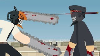 Chainsaw Man VS Katana Man Stick Fight [upl. by Nosle]