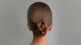 Sleek low bun hairstyle  Hairstyle tutorials [upl. by Qulllon765]