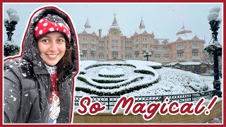 SNOW in Disneyland Paris The Most MAGICAL Christmas Day at Disneyland Paris 2024 [upl. by Enrobyalc494]