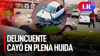 Sereno de civil atropella a delincuente en plena huida tras asaltar a menor en Surco  LR [upl. by Gipsy]