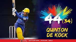 Quinton de Kocks Top Fours vs Trinbago Knight Riders  CPL 2022 [upl. by Amalee755]