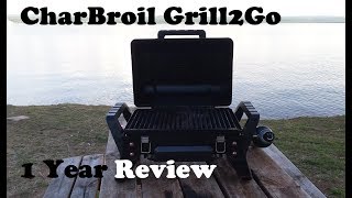 Charbroil Grill2Go Portable Propane Grill  1 Year Review [upl. by Einotna666]