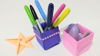 ORIGAMI  DIY Como fazer caixa de papel [upl. by Smitty]