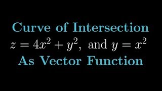 Vector Function for the Curve of Intersection of Two Surfaces [upl. by Solracnauj]