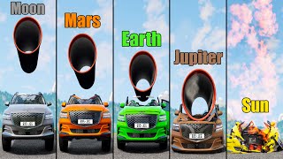 Gravity Difference 6  Earth Moon Jupiter Mars Sun  Beamng drive [upl. by Philippe]