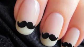 Cute Mustache Nail Art [upl. by Hartill]